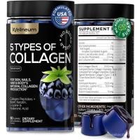 ราคา Collagen Peptides Sugar 3000mg Multi Collagen Blend for Hair Skin & Nails port + 2500mg Keratin + 5000mcg Biotin Hyaluronic Acid C & Zinc 60 (Packaging May Vary) (53214429709)