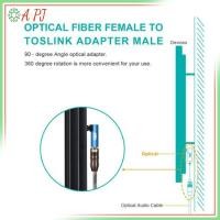 ราคา [APJ] เสียงออปติคอลดิจิตอลมุมขวา SPDIF Toslink อะแดปเตอร์ออปติคอล 90 องศา [ใหม่] (54561976619)