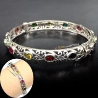 ราคา กำไลนพเก้า กำไลเงินแท้ พลอยหลากสี (CZ) YTG-11017 (46209452634)