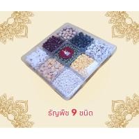 ราคา ข้าวสาร 9 สี (ข้าวอักษัต) ธัญพืชมงคล 9 ชนิด แบบถาด (25364299255)