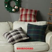 ราคา WHIMSICALRD ปลอกหมอนลายสก๊อตคริสต์มาส,สแควร์ถักโยนหมอน,นุ่มคลาสสิก 45 ซม.หลายขนาดปลอกหมอนอิงโซฟา/เตียง (51863043359)
