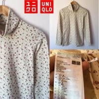 ราคา UNIQLO คอเต่าแขนยาวลายดอกสีครีม (7011996632)