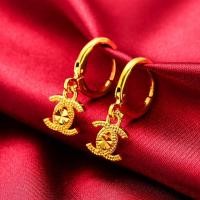 ราคา ใหม่สไตล์จีนretroสไตล์ชาติพันธุ์สูญญากาศelectroplating Sand Gold Hollow Drop-Shapedหัวใจดอกไม้ต่างหูผู้หญิงสไตล์ 24K Gold-Plated Four-Leaf Clover Crownจี้ต่างหูNiche High-Endเครื่องประดับ (26176346604