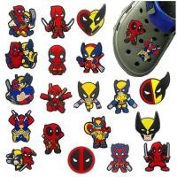 ราคา การ์ตูน Wolverine อะนิเมะ Deadpool ออกแบบ Superman หน้ากากรองเท้า Charms สําหรับรองเท้าเด็กอุปกรณ์เสริมตกแต่ง (57061648758)