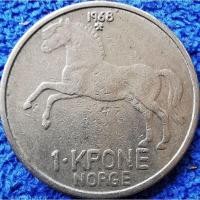 ราคา เหรียญ​นอร์เวย์​ Norway, 1 Krone, (ยุค​ Olav V), #​4070, ใช้แล้ว (25962195181)
