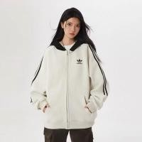 ราคา Adidas Originals Womens 2026 Spring Black White Color Block Vintage Versatile Casual Stand Collar Jacket (57564887122)