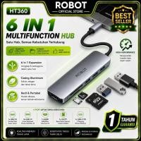 ราคา ROBOT HT360 6 In 1 Usb C Hub พร้อม Hdmi 4K Usb 3.0 SD/TF สีเทา Multiport (44176792933)