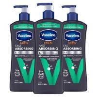 ราคา VASELINE วาสลีน Mens Healing Moisture Hand & Body Lotion สําหรับผิวแห้งหรือแตก Fast Absorbing Non-Greasy Lotion for Men 20.3 ออนซ์ แพ็ค 3 HDAE (51414714080)