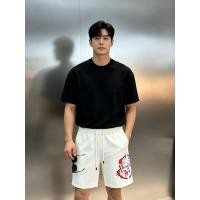 ราคา 2026Moncler/Mengkou พิมพ์เสื้อยืดผู้ชายผู้หญิงแขนสั้น High-End เสื้อยืดรอบคอเสื้อยืด Street สวมใส่ลําลองหลวม BZXH (50364194285)