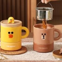 ราคา GELAT TEA BROWN LINE FRIENDS TEA แก้วแก้ว สีน้ําตาล LINE FRIENDS HOMECAFE TABLEWARE AESTTHETIC (24342914816)
