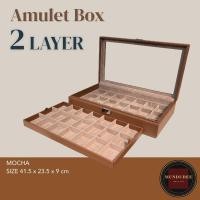 ราคา กล่องใส่ทอง/ใส่พระ 2 ชั้น 42 ช่อง Leather Gold Box, Amulet Box (15954211136)