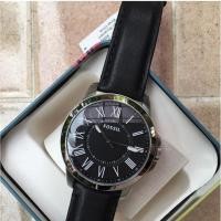ราคา นาฬิกา Fossil Men's Grant Black Leather Watch รุ่น FS4745
