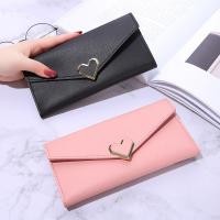 ราคา Heart Tri-fold Wallet Multi-card Slot Large-cap capacity Clutch Card Bag (54111596810)
