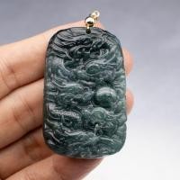 ราคา จี้หยกพม่าแท้ สีเขียวเข้มสวย แกะสลักรูปมังกรถือลูกแก้ว (Green Jadeite) เกรดA ไม่ย้อมสี ไม่อาบน้ำ หย (44562594188)