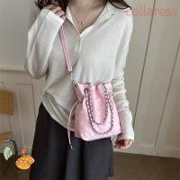 ราคา COLLARESS Drawstring Bucket Bag, Polka Dot Pattern Soft Texture Shoulder Bag, Soft Chain Strap Minimalist Design Compact Size Crossbody Bag Casual Wear (55815090351)