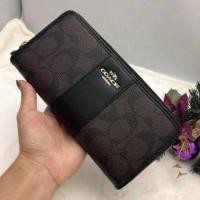 ราคา [ของแท้ % ] Coach กระเป๋าสตางค์หญิง ซิปรอบ ลายsignature เป๋าตังค์โค้ช F54630 Coach Zip long wallet เป๋าตังค์ยาว (1533279670)