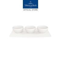 ราคา Villeroy & Boch - Manufacture Rock Blanc ชุดถ้วยน้ำจิ้มและจานรองพอร์ซเลน 4 ชิ้น 60 มล. สี White 10-4240-9023 (40073204270)