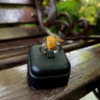 ราคา แหวนไหมทองผู้หญิง(Golden Rutile Quartz)แท้100%เกรดPREMIUM (9866159099)