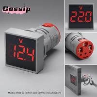 ราคา GOSSIP มิเตอร์วัดแรงดันไฟฟ้าแบบดิจิตอล,กันน้ํา 60-500V AC Panel LED Voltmeter,22mm Cutout Indicator Light Square Panel Meter (50663950466)