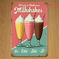 ราคา HELLOYOUNG Retro Ice Cream Tin Sign Vintage Metal Wall Decor สําหรับ Cafe Bar Man Cave 8x12 นิ้ว (44080842677)