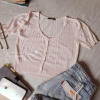 ราคา dekmeaw มือ2 028::   #เสื้อถักไหมพรม สีชมพู #เสื้อingni (7515598499)