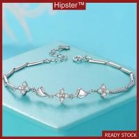 ราคา ชุดสร้อยข้อมือเพชรรูปหัวใจของ Hipster Womens Four Leaf Clover และรูปหัวใจ (55762662637)