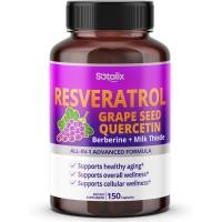 ราคา Resveratrol with Grape Seed + Quercetin Berberine + Powerful Anti-Aging (150-day Supply (Pack of 1)) (56112862107)