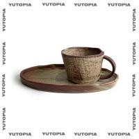 ราคา Yuxuan Shunfeng ถ้วยดินเผาแฮนด์เมดอาหารเช้าถ้วยกาแฟย้อนยุคจานรองโฮมออฟฟิศถ้วยน้ําสร้างสรรค์ (53561232103)