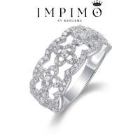 ราคา แหวนเพชรโมซาไนต์ล้วน ลายใบโคฟเวอร์ จาก Impimo ตัวเรือนเงินแท้ 925 ชุบทองคำขาว (54851055082)