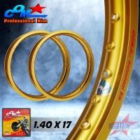 ราคา วงล้ออลูมิเนียม COM ล้อคอม 1.40 X 17 สีทอง ขอบเรียบ กล่องเหลือง คอมโปร COM PROFESSINAL RIM ขนาด 1.40 ล้อขอบ17 ของแท้100% (43001796798)