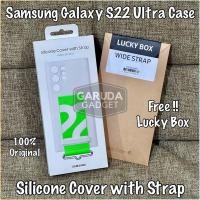 ราคา Samsung Galaxy S22 Ultra Silicone Cover with Strap Soft Casing Original New (48104206050)