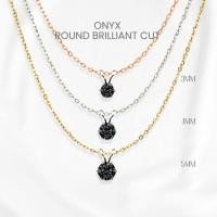 ราคา สร้อยคอนิลดำแท้ (Onyx) กลมห้าเตยซิกเนเจอร์ เงินแท้ 925 ชุบทองคำขาว/ทอง /โรสโกลด์ จี้พลอย GEORGE Jewelry (45305003640)