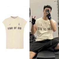 ราคา 25FW Nike Nike x Fear of God FOG X NBA Tripartite Co-Branded Simple Letter โลโก้หลวมกีฬา Casual Retro ตัดแขนไหล่บาสเกตบอลทุกวัน All-Match เสื้อยืดแขนกุดเสื้อกั๊ก (45462870849)