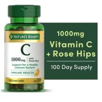 ราคา Nature’s Bounty Vitamin C 1,000 mg. + Rose Hips Immune Support (100Caplets) วิตามินซี โรสฮิป (27593243828)