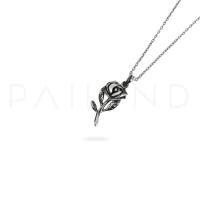 ราคา จี้เงินแท้ S925 ดีไซน์ดอกกุหลาบ ทำผิวขัดเงารมดำ (53263331143)
