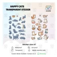 ราคา Happy Cat แมวตลก Sleepy Cat Naughty Cat Lazy Cat ยางแมวน่ารักสติกเกอร์กันน้ําโปร่งใส (52510762244)