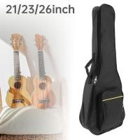 ราคา 21 / 23 / 26 นิ้วสีดําแบบพกพา Ukulele กระเป๋า Soft Case Gig สําหรับ Soprano / Concert / Tenor Ukulele (43350395044)