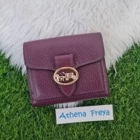 ราคา งานช้อป กระเป๋าสตางค์ สั้น 2พับ Coach มือสองของแท้Coach 6654 Georgie Small Wallet สีม่วงแดง (21066593147)