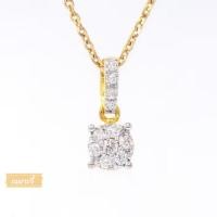 ราคา Happy Jewelry จี้เพชรล้อม ขั้วจี้มีเพชร จี้เพชรแท้ ตัวเรือนทองแท้ 37.5% (9K) [เฉพาะจี้] PD239 (23904209185)