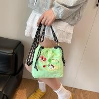 ราคา Lemon Green Dopamine ปัก Drawstring Bag นุ่มสาวน่ารัก Sweet Cool Atmosphere Casual Multi-Purpose All-Match Commuter Messenger Bag (45710932792)