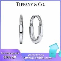 ราคา ทิฟฟานี่ (พร้อมกล่อง) ซื้อสร้อยข้อมือเครื่องประดับเงินแท้ ต่างหู-ชุดทองคําขาว 18เค ฝังเพชร ขนาดกลาง (58164167842)