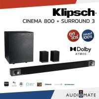 ราคา KLIPSCH CINEMA 800 SOUNDBAR + WIRELESS SUBWOOFER + SURROUND 3 5.1.2 CHANNEL / รับประกัน 1 ปี Sound Replublic / AUDIOMATE (4392369031)