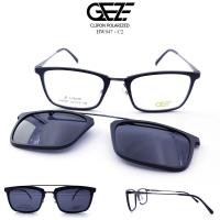 ราคา กรอบแว่นสายตา GEZE Clip-On รุ่น HW947-C2 เต็มกรอบสีดำ คลิปออนแม่เหล็ก เลนส์กันแดด Polarized (839101829)