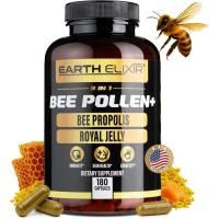 ราคา Earth Elixir 3-in-1 Organic Bee Pollen Capsule – Non-GMO, Pure Raw Bee Pollen, Royal , Propolis Extract for Women & Men – Natural Energy, Immune & Vitality port – 180 Propolis Caps (44515101813)