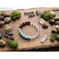 ราคา สร้อยข้อมือหินควอทซ์ใส+ตาเสือ+อความารีน (43482530349)