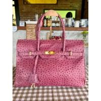 ราคา กระเป๋าถือหน้าเบอกิ้น หนังทำลายนกกระจอกเทศ (42626624456)