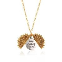 ราคา Charmost-Jewelry Sunflower Open Double Layer Lettering Sunflower Alloy Pendant Necklace ยุโรปและอเมริกา A007 (46862823761)