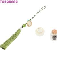 ราคา YONGWANG66HR ซองโทรศัพท์มือถือ, Lotus ดอกไม้ Tassels Knot Key Chains, Lucky Blessing หยกลูกปัด Luminous พู่รถพวงกุญแจ DIY หัตถกรรม (40330486802)