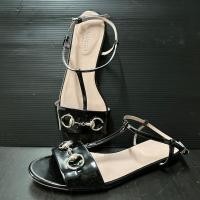 ราคา รองเท้า Gucci Sandle รัดส้น สีดำ(เงา) (24163937761)