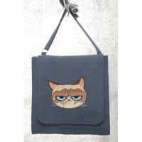 ราคา กระเป๋าสะพาย ฝาปิด ด้านหน้าปักหน้าแมว (21163620808)